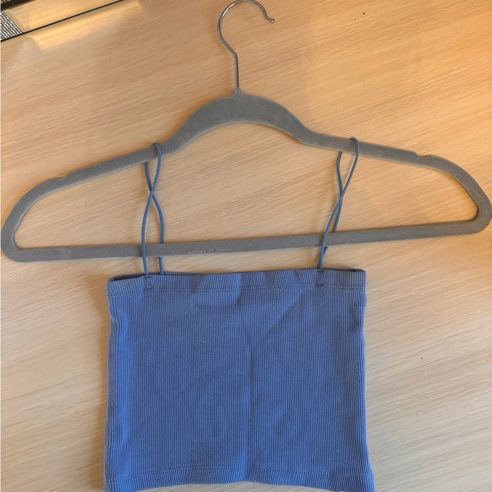Zara blue tank top with spaghetti straps